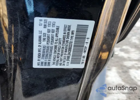 2011 Honda Odyssey Ex z USA, uszkodzony, nr VIN 5FNRL5H43BB033761